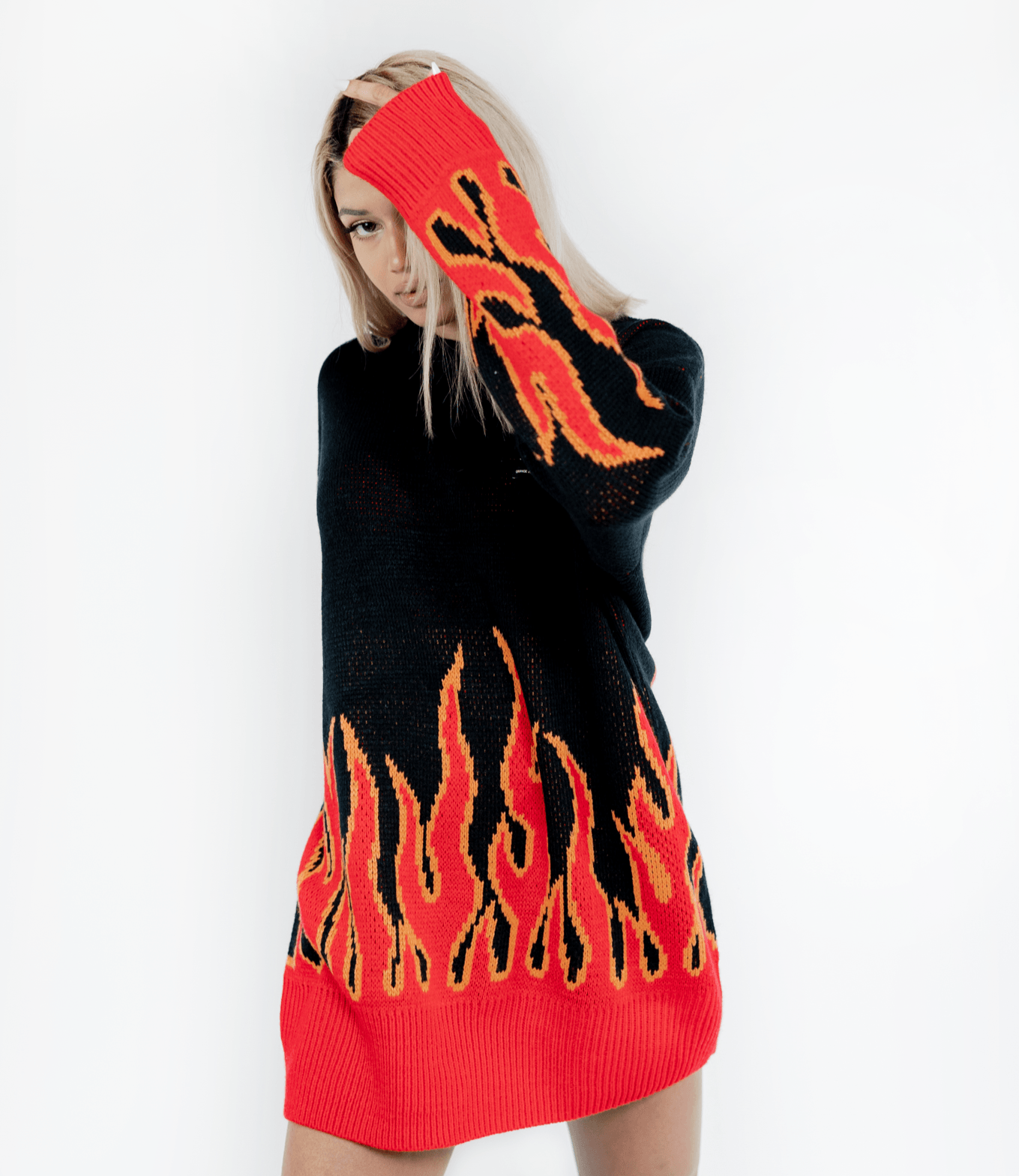 Oversized Flaming Hot Sweater
