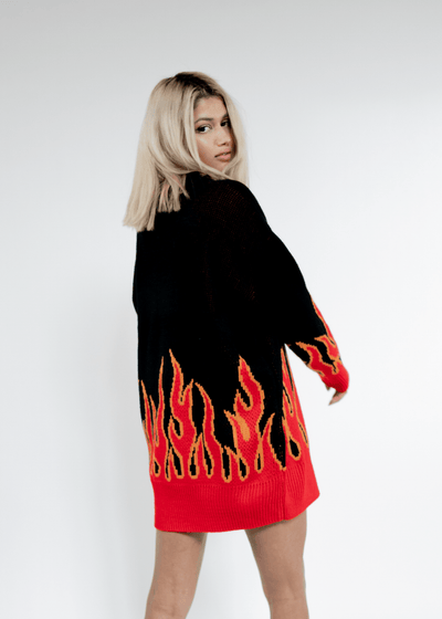 Oversized Flaming Hot Sweater