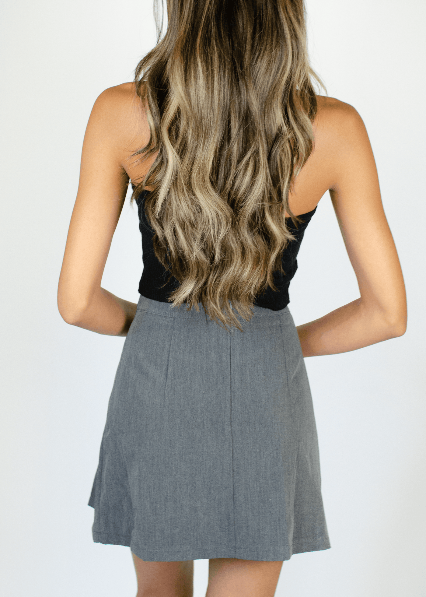 Grey Buttoned Skirt